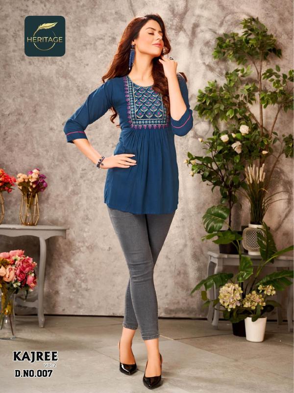 Heritage Kajree 2 Stylish Wear Designer Short Kurti Collection